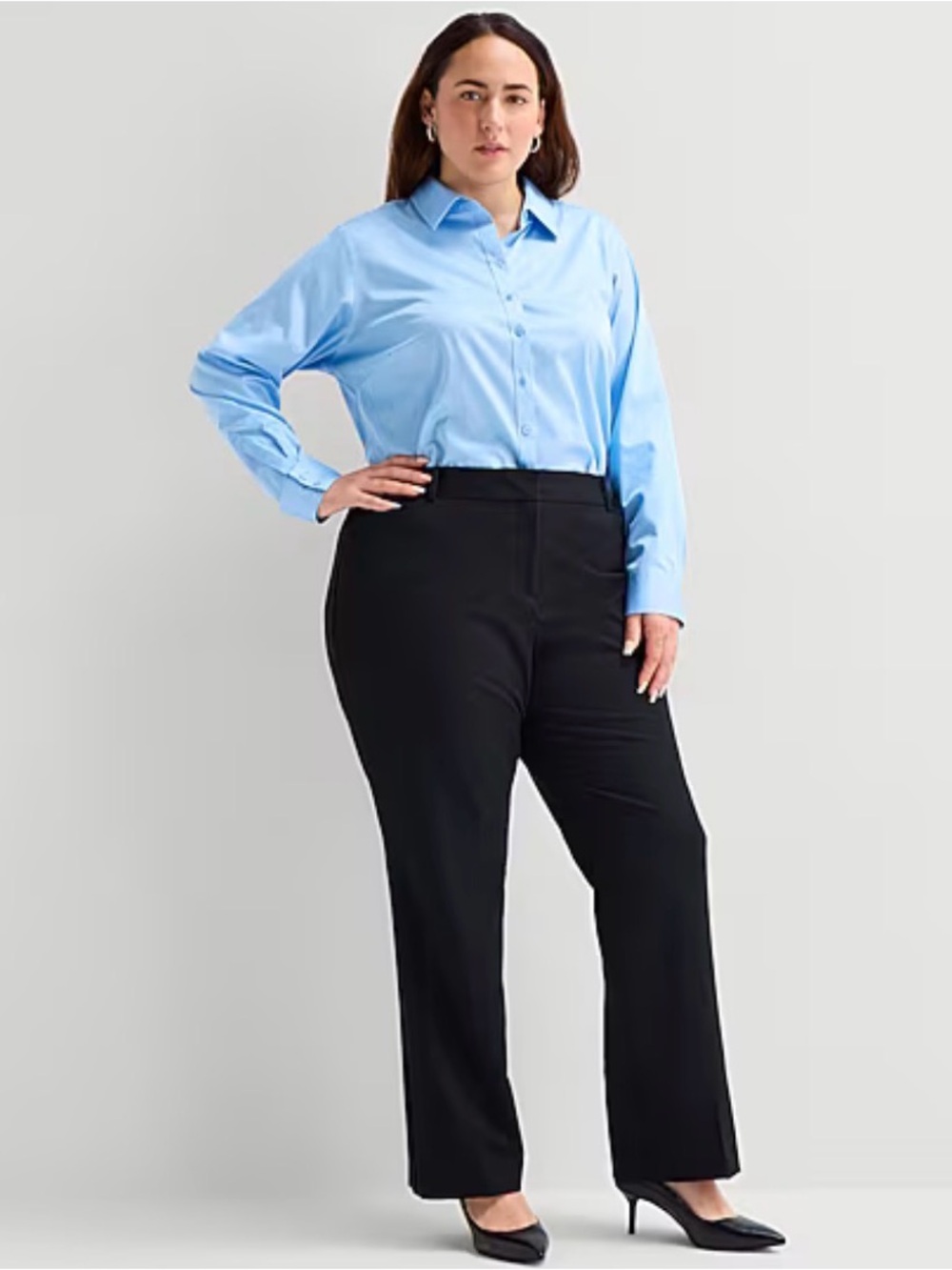 Liz Claiborne Black Straight-Leg Trousers